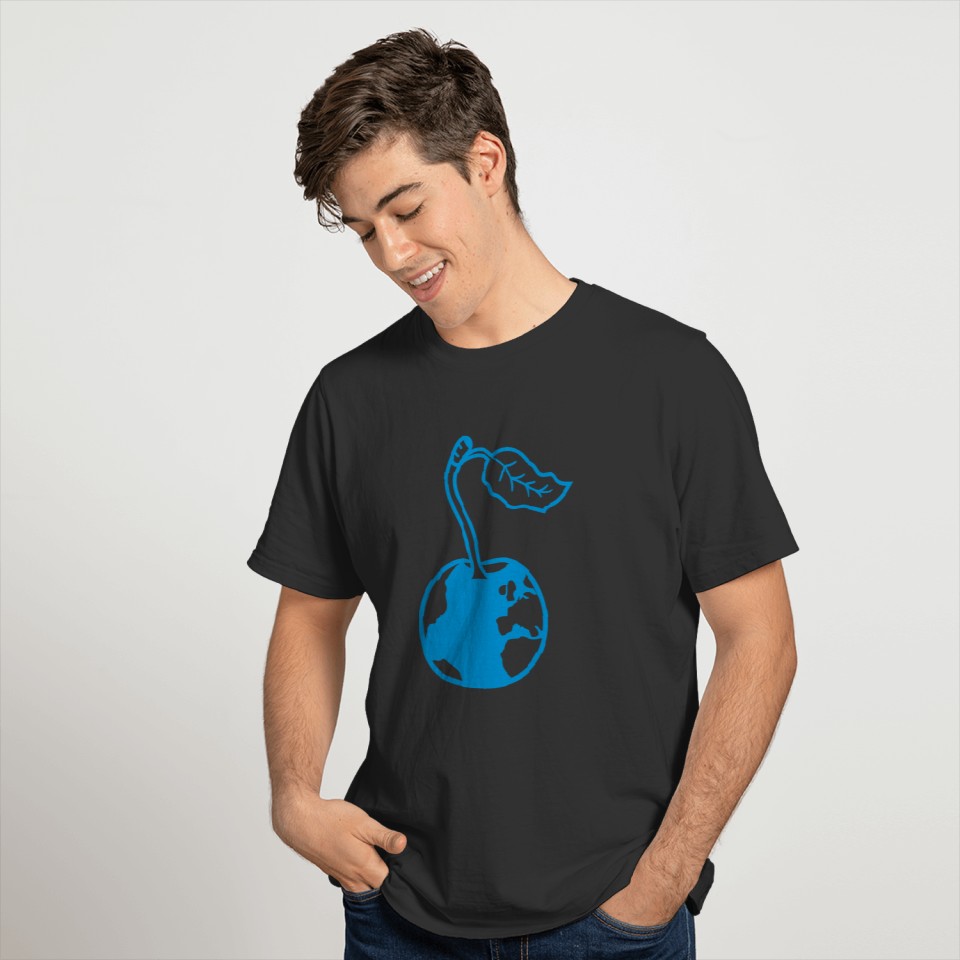 cherry earth planet water continents funny T-shirt