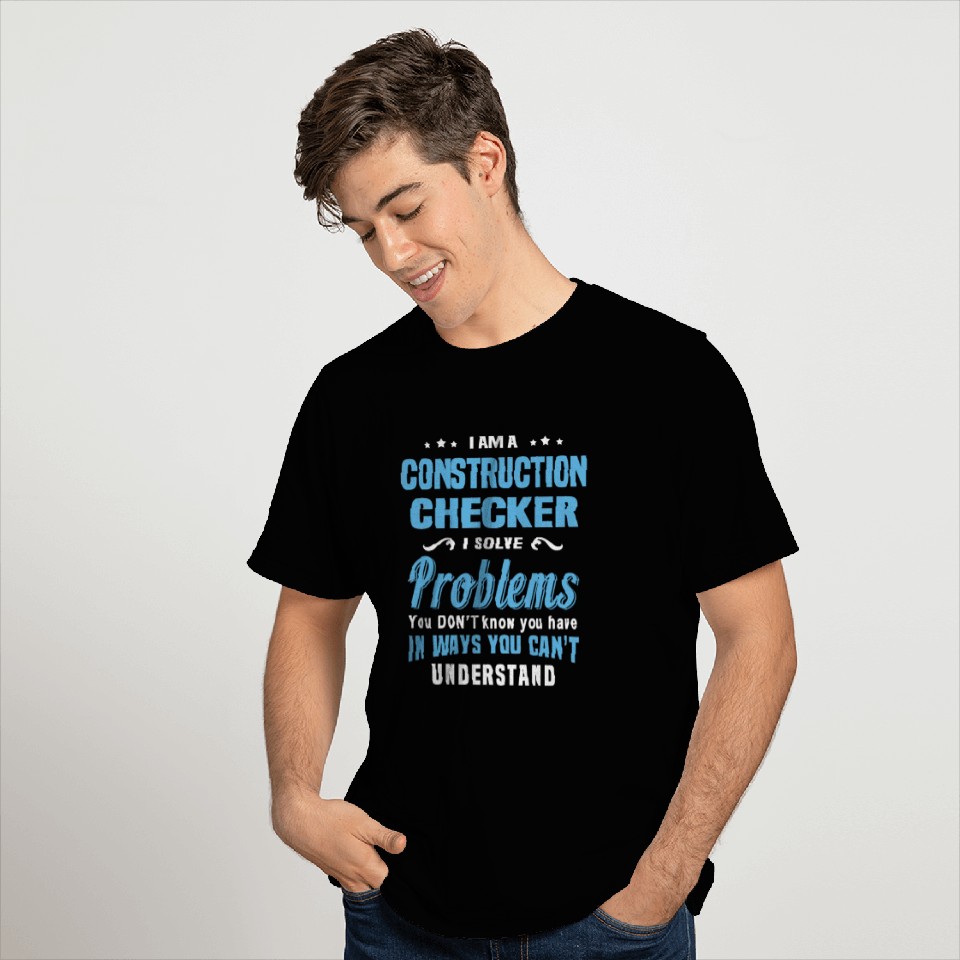 Construction Checker T Shirts