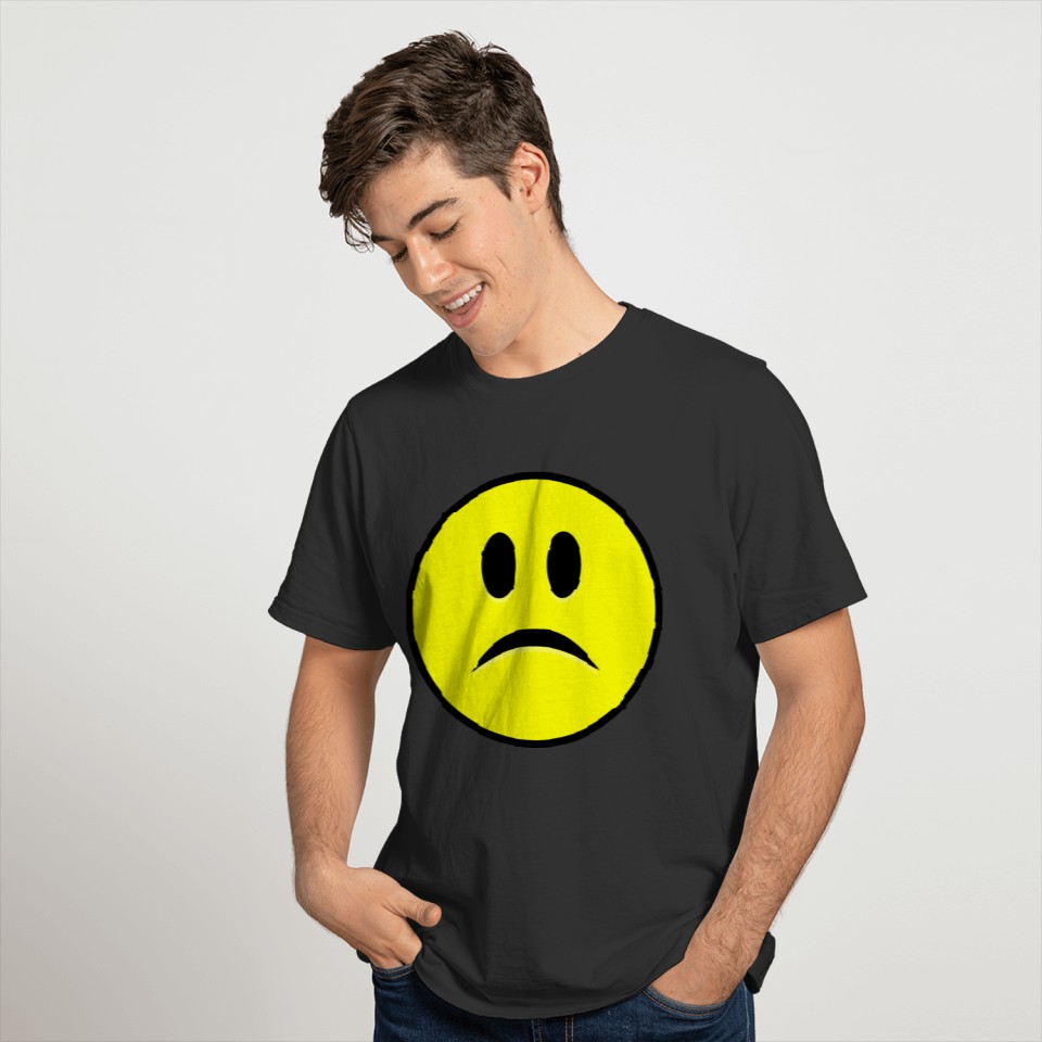 Sad smiley simple yellow T-shirt