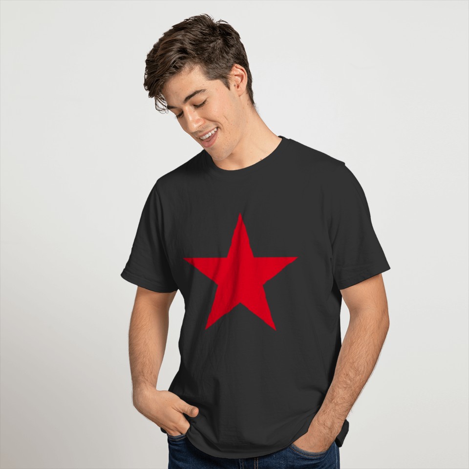 Patriotic Military Army War Red Star Symbol Sign T Shirts
