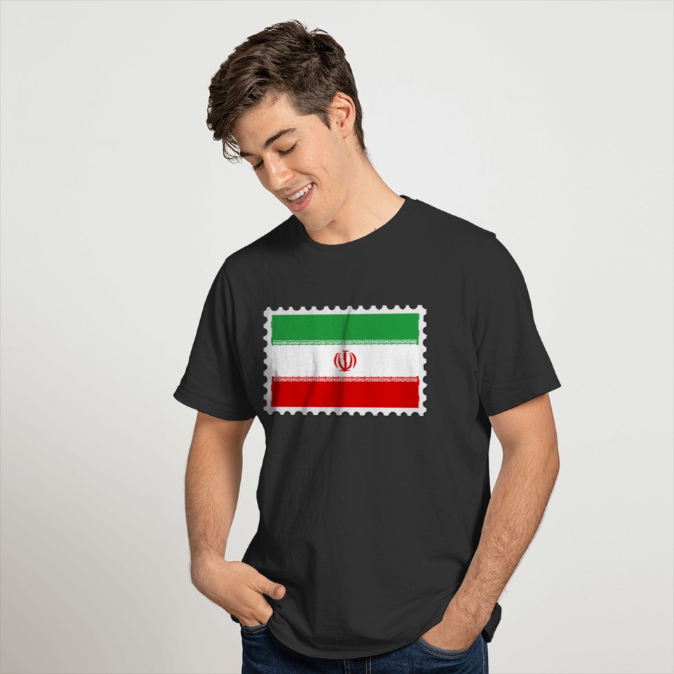 Iran flag stamp T-shirt