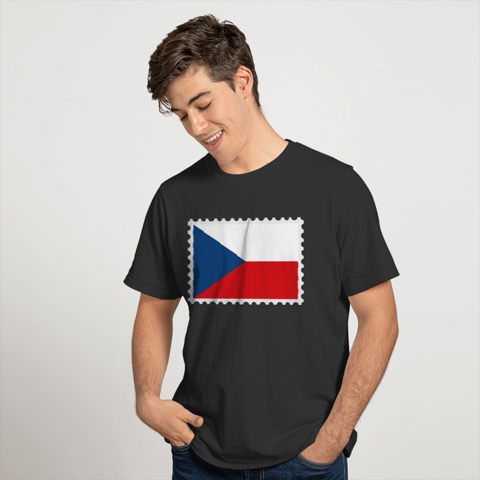 Czech Republic flag stamp T-shirt