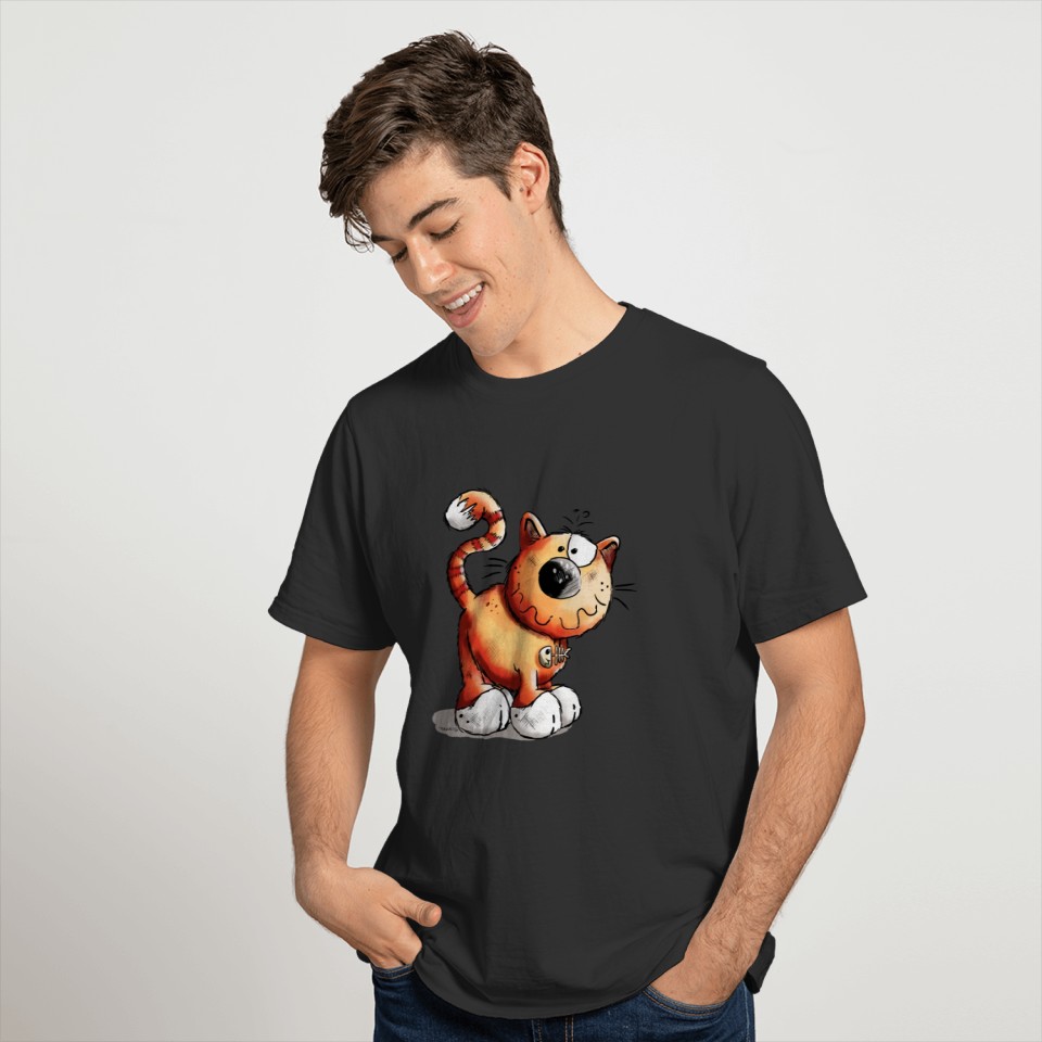 Fluffy Red Cat - Cats - Comic - Gift - Fun T Shirts