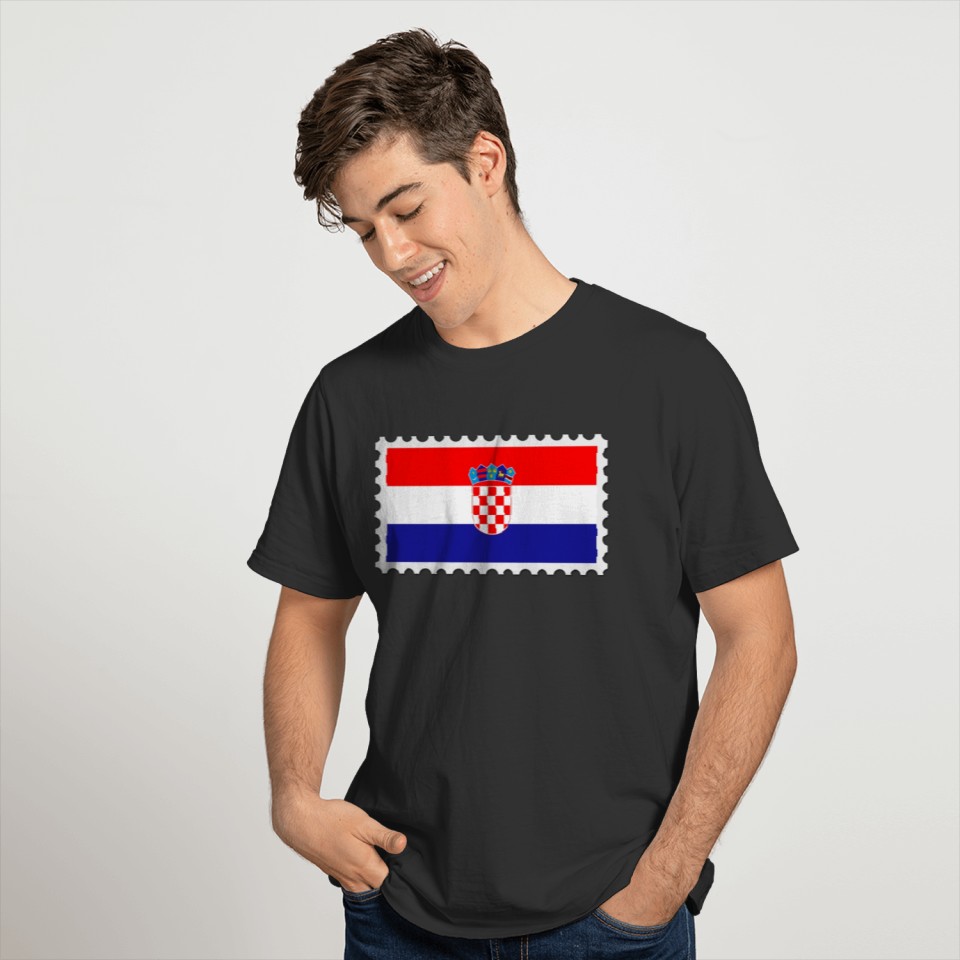 Croatia flag stamp T-shirt