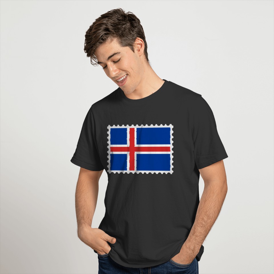 Iceland flag stamp T-shirt