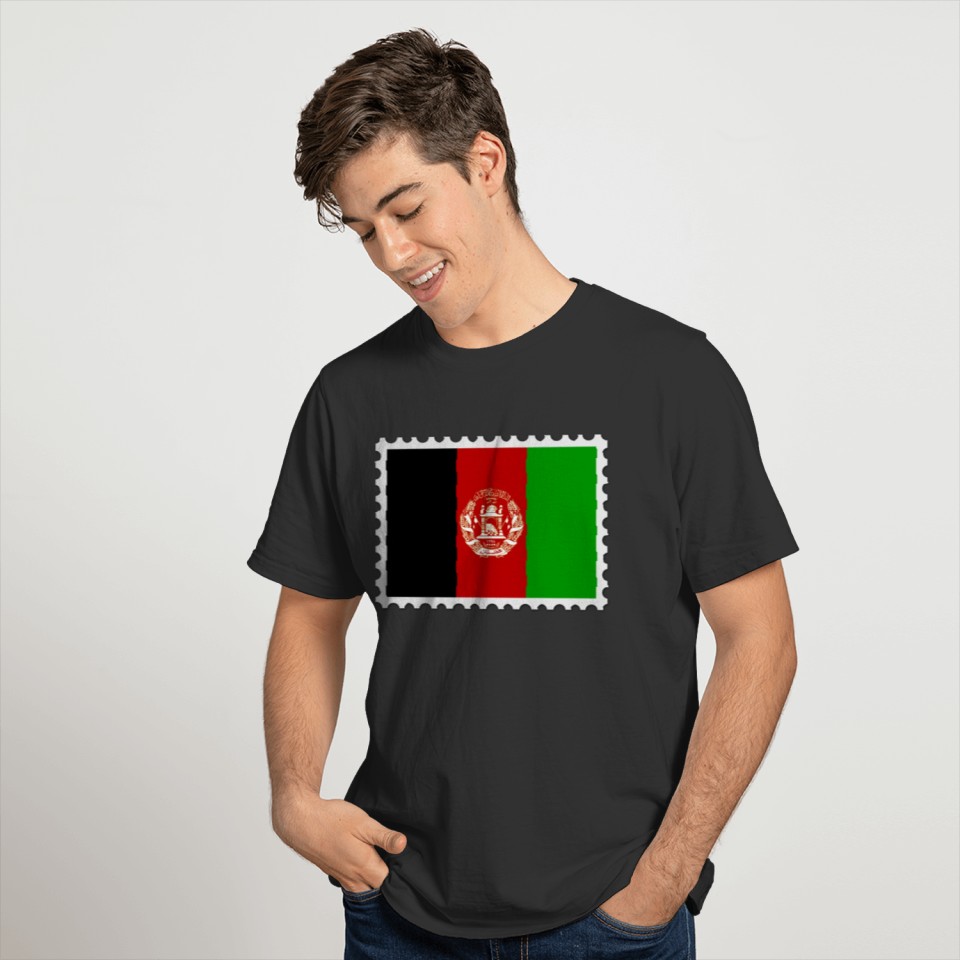 Afghanistan flag stamp T-shirt