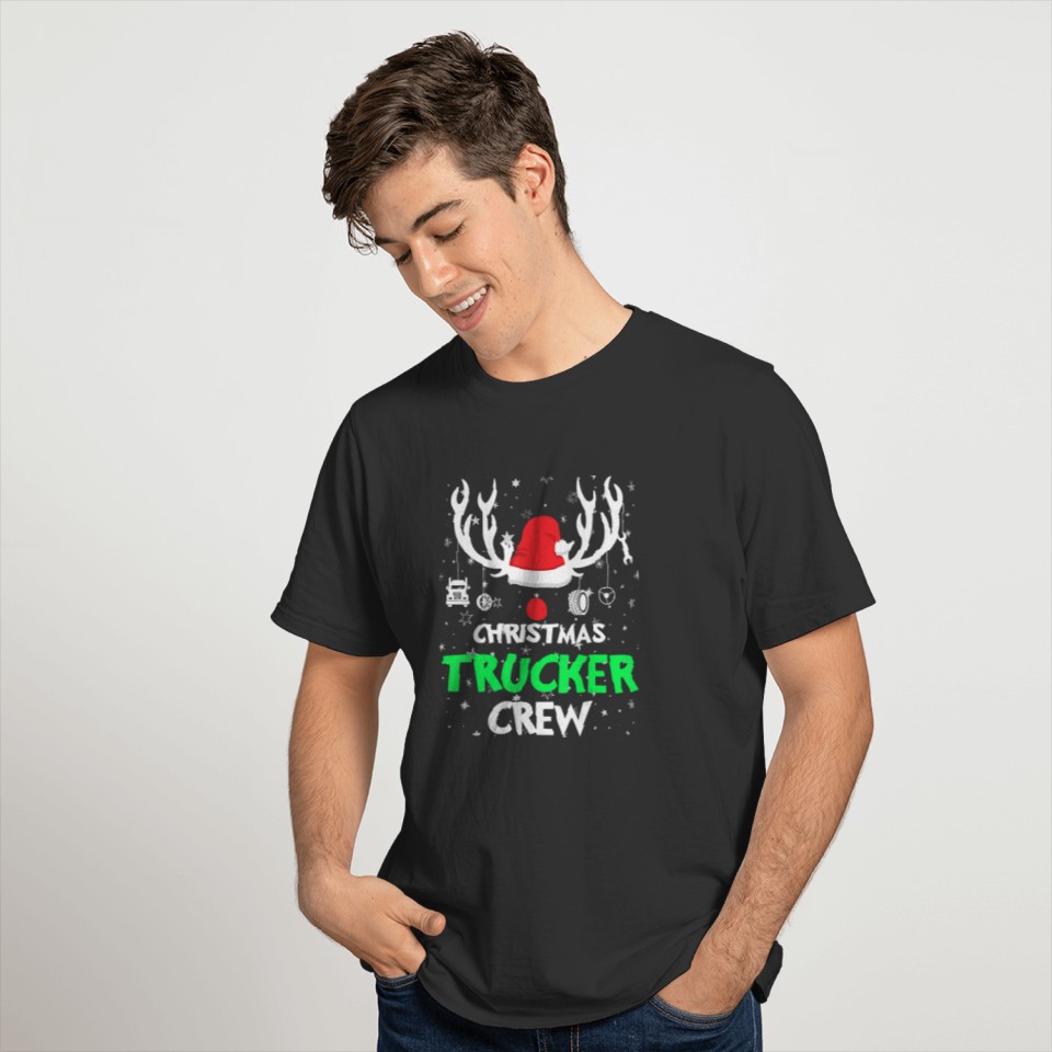 Christmas Trucker Crew Funny Holiday Xmas Gift Tru T-shirt