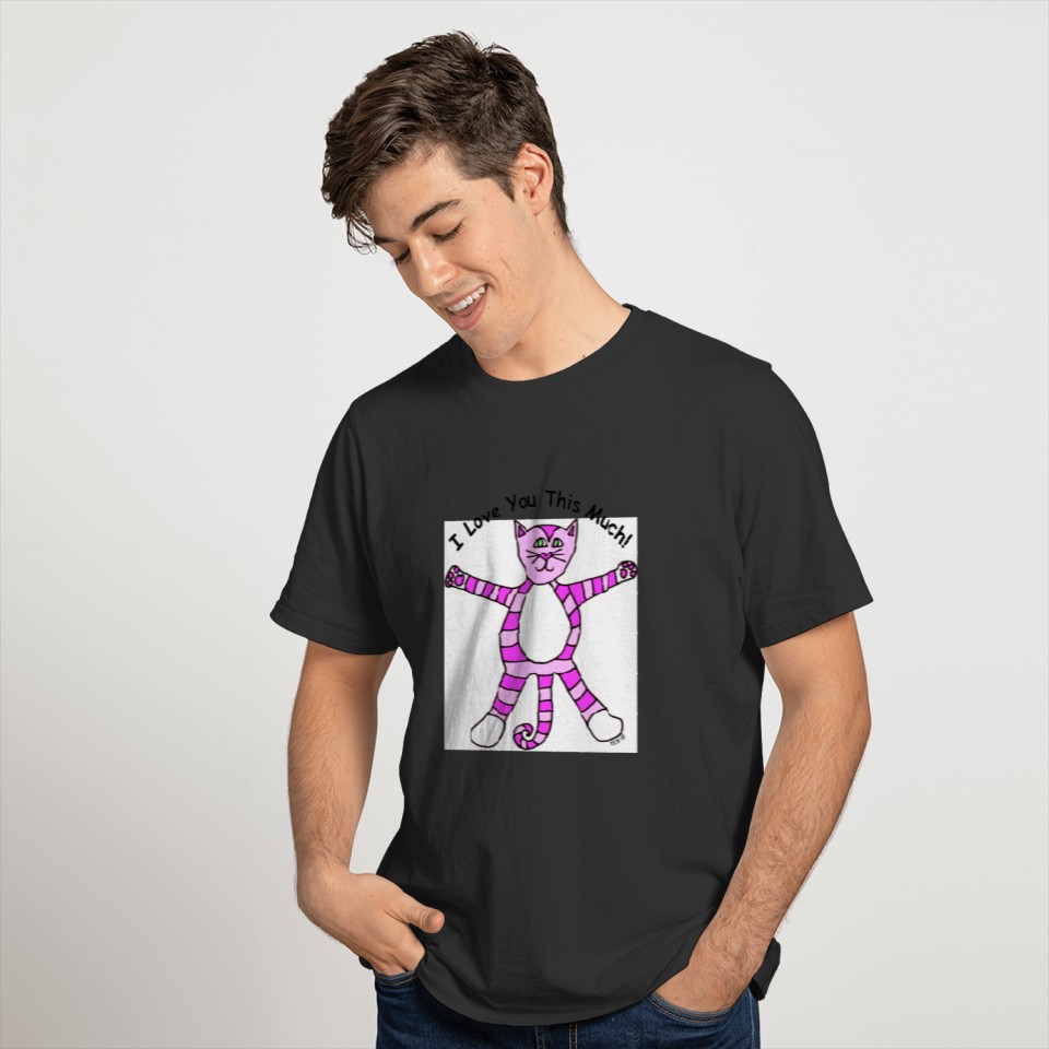 "I Love You This Much" Pinky Cat T-shirt