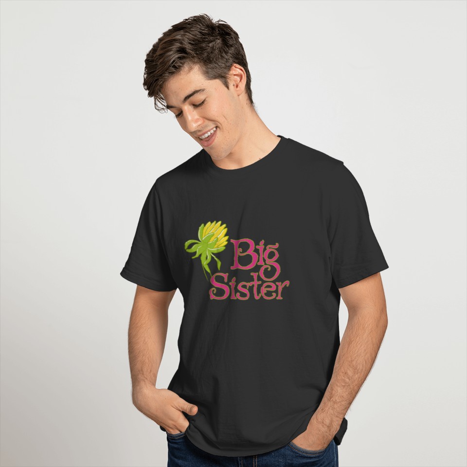 Big Sister Yellow Dahlia Bud T-shirt