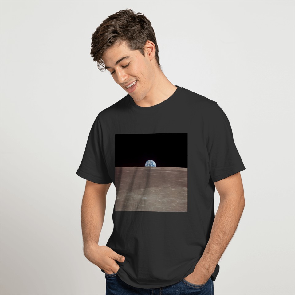 Apollo 11 image of Earth rising over limb of Moon T-shirt