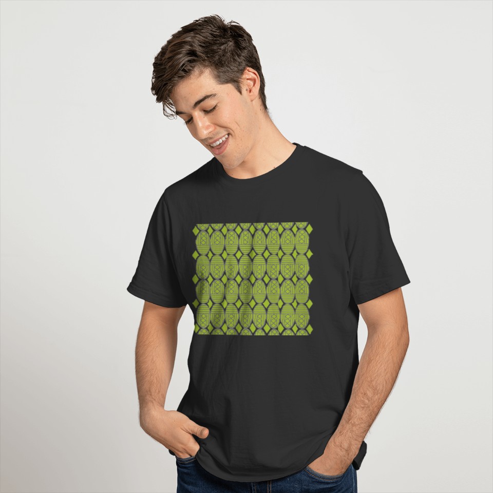 Green Art Deco Ovals T-shirt