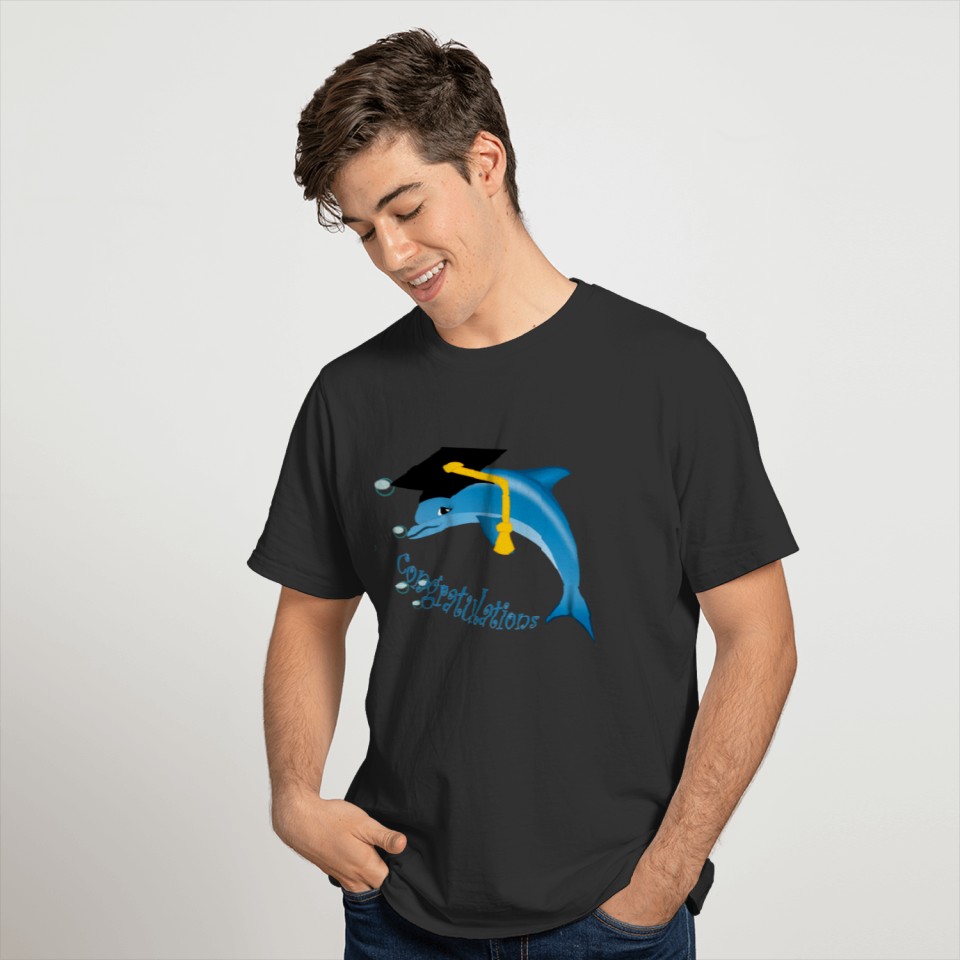 Graduation Dolphins illustration T-shirt