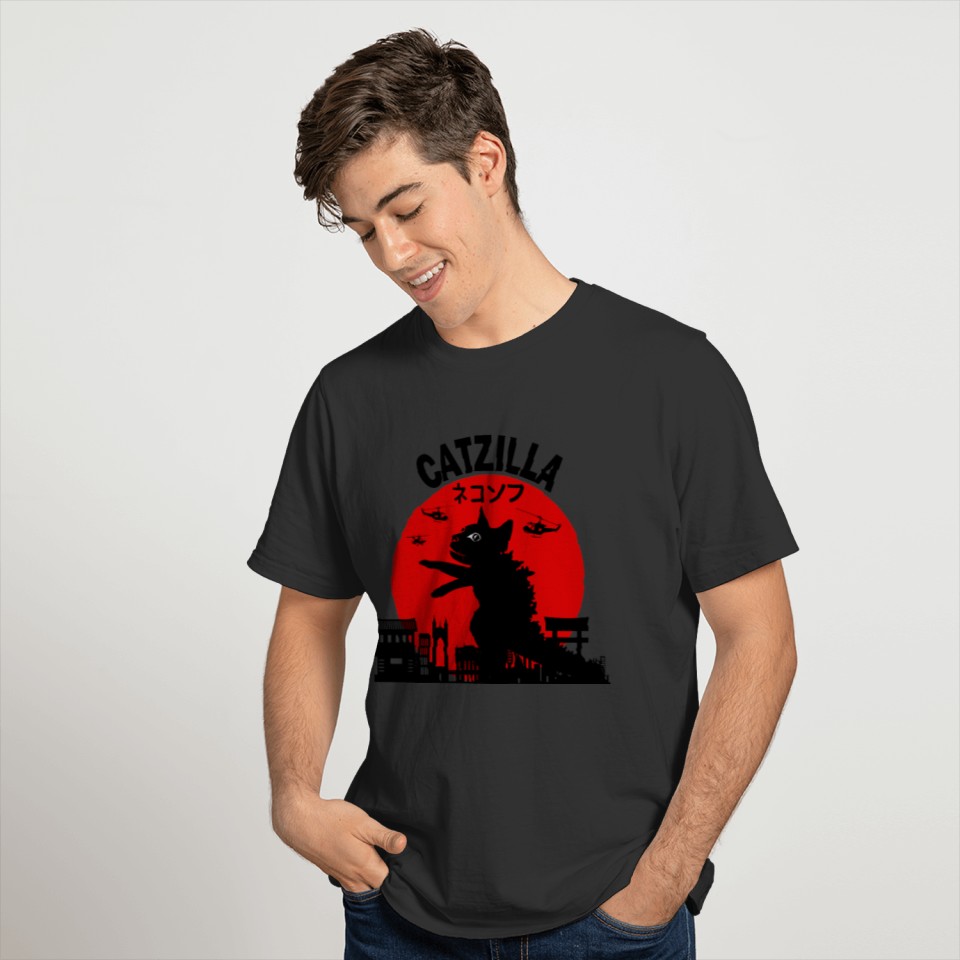 Funny Catzilla in the City T-shirt