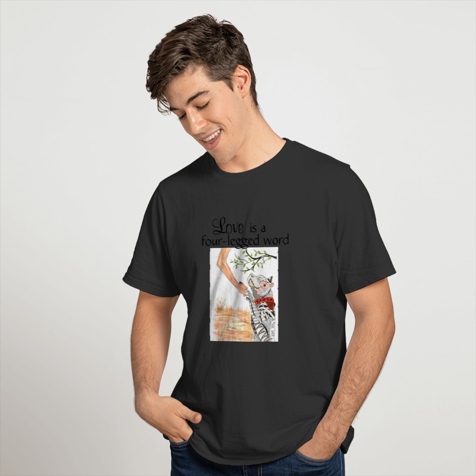 Love is a Four-Legged Word Pit Bull T-shirt