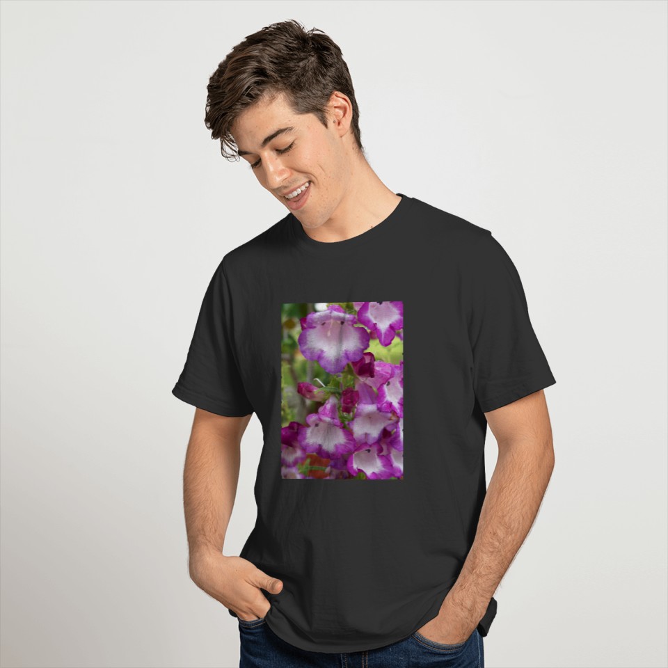 Purple & white penstemon flowers T-shirt