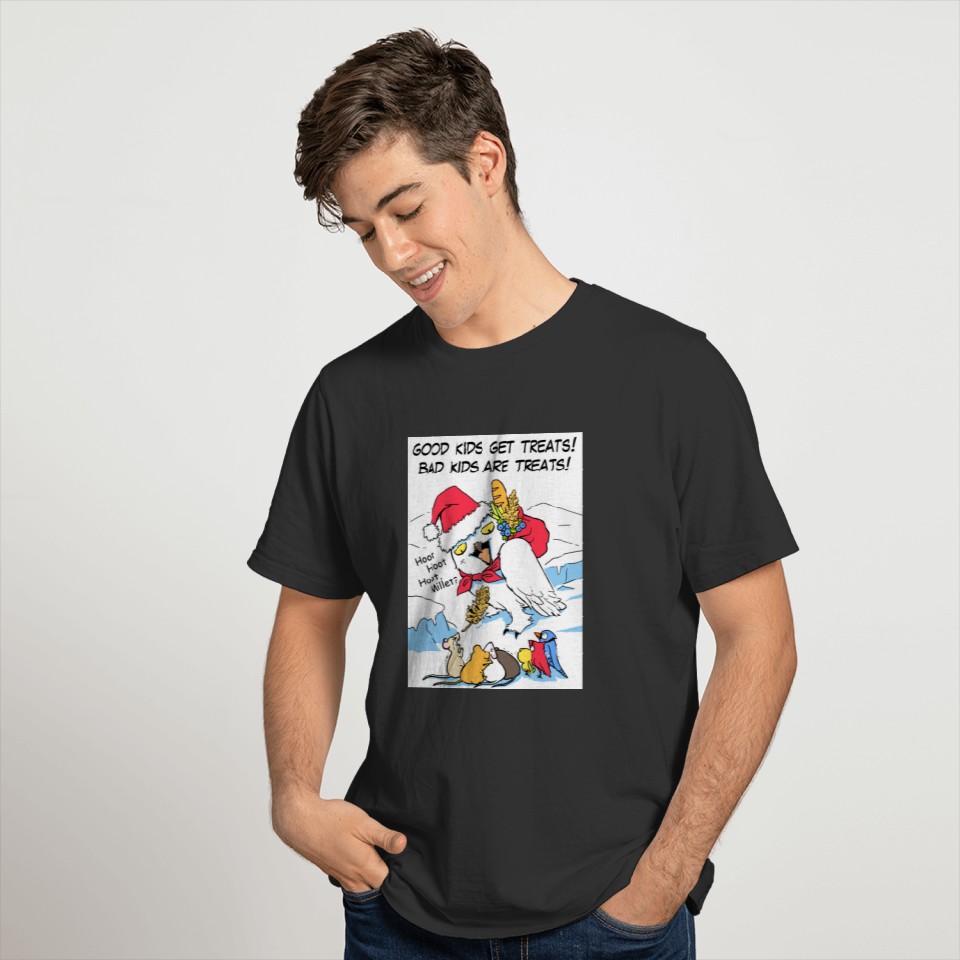 Funny snowy owl santa meme T-shirt