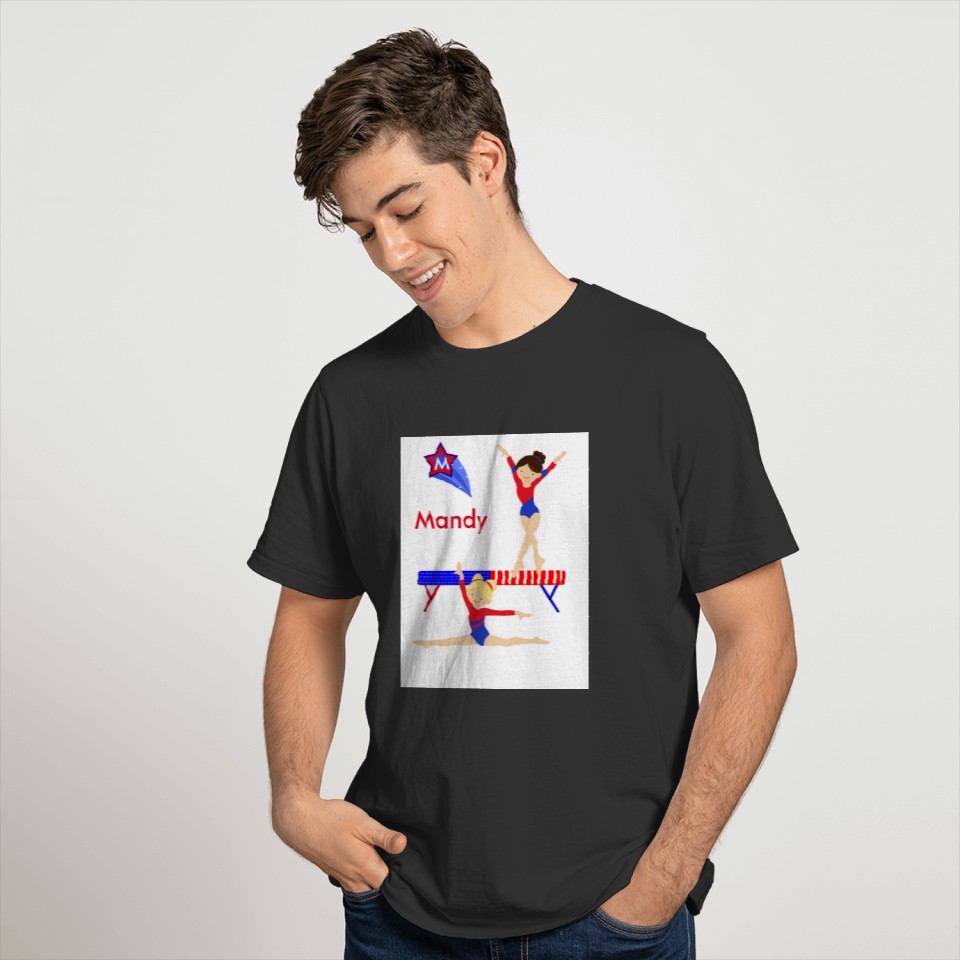 Gymnastics long sleeved tee  red, white, blue T-shirt