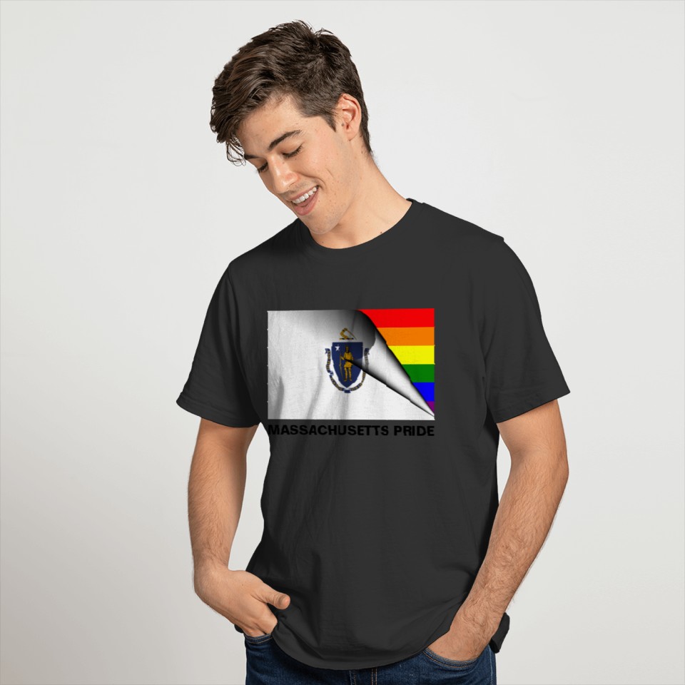 Massachusetts Pride LGBT Rainbow Flag T-shirt