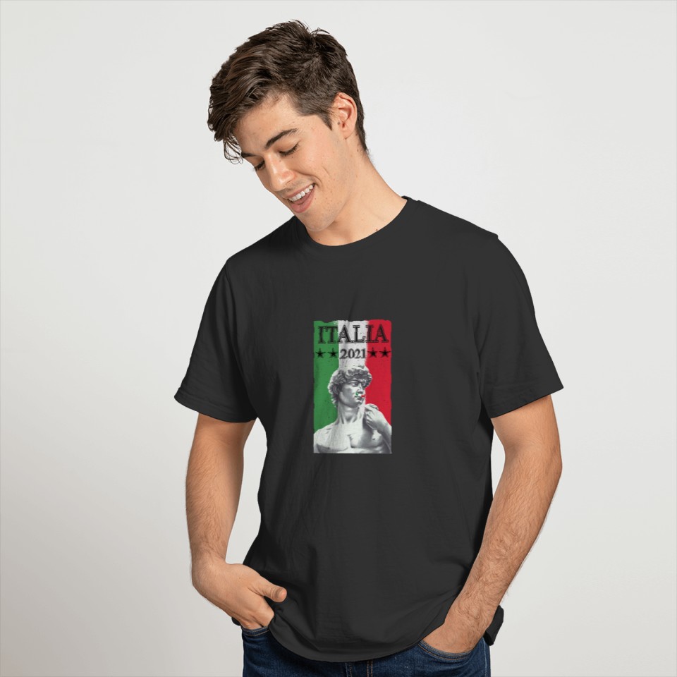 Italia Italy Jersey Flag David Statue Soccer Footb T-shirt