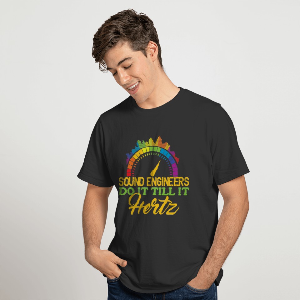 Funny pun sound engineer hertz colorful T-shirt