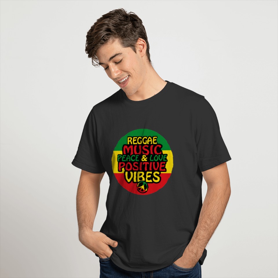 Reggae design with positive quotes and reggae flag T-shirt
