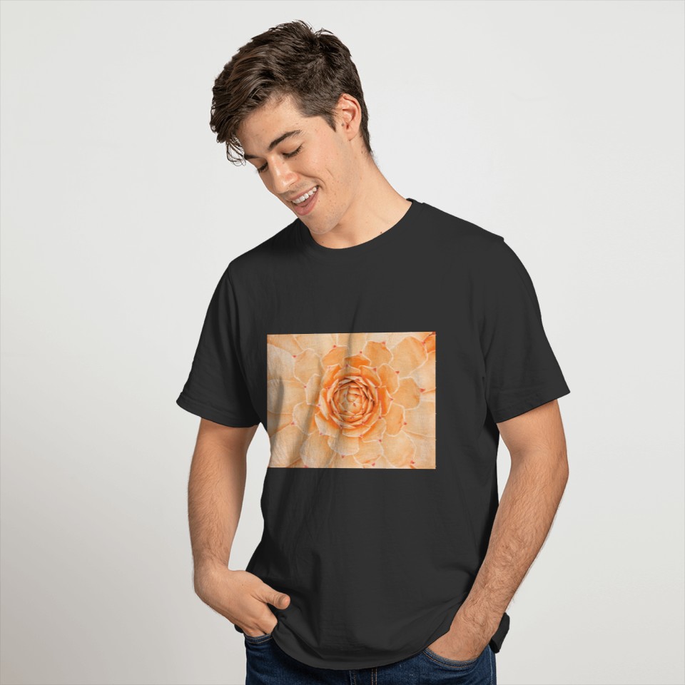 Orange succulent, peach T-shirt