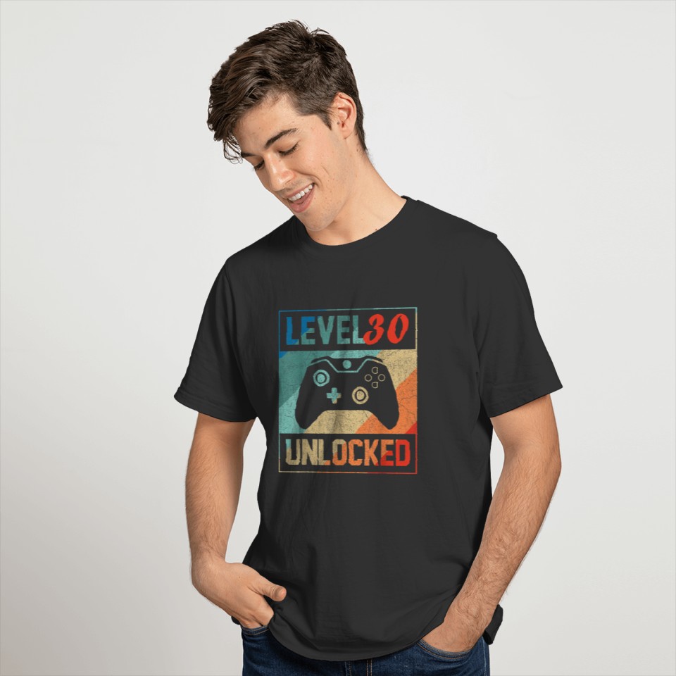 Level 30 Unlocked ,Video Gamer 30th , Happy Birthd T-shirt