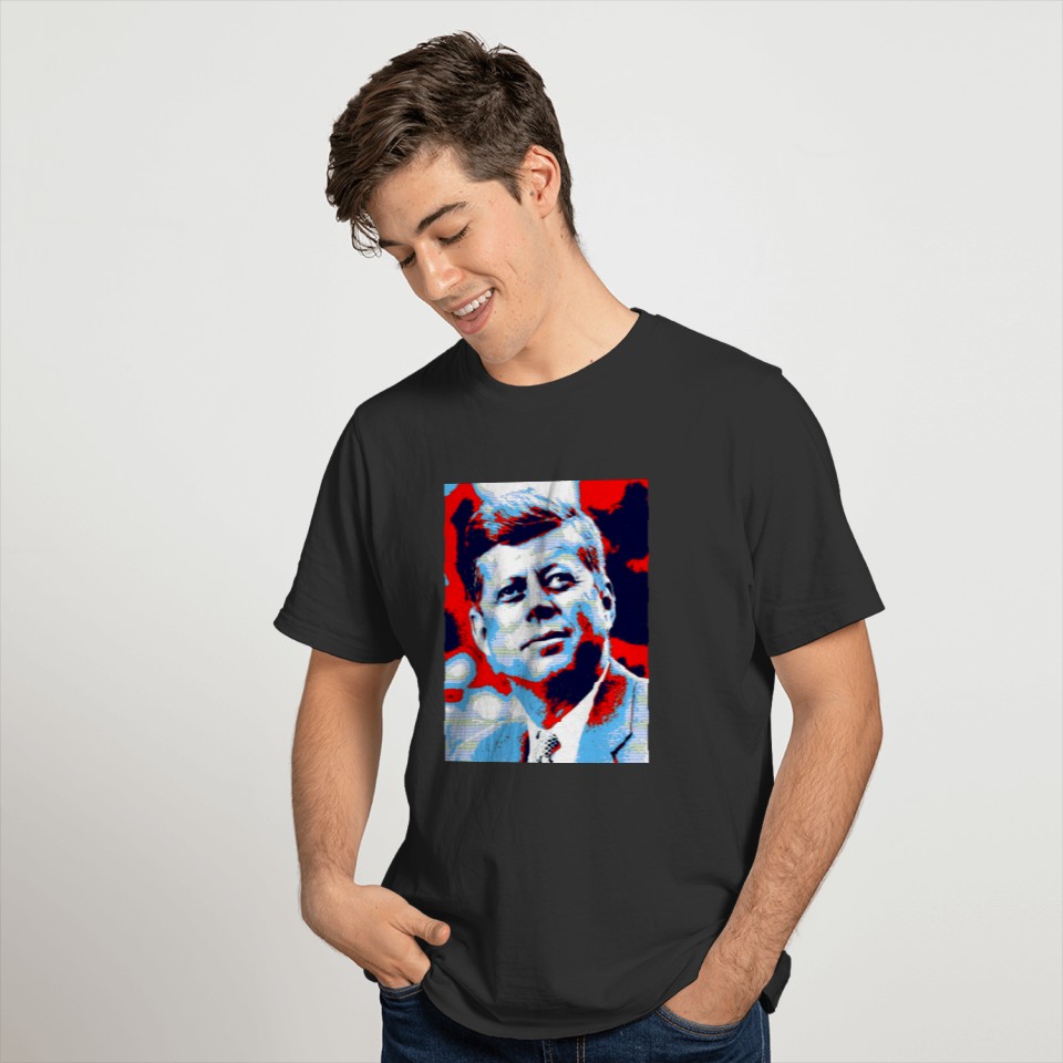 Pop Art JFK John F. Kennedy Red Blue T-shirt