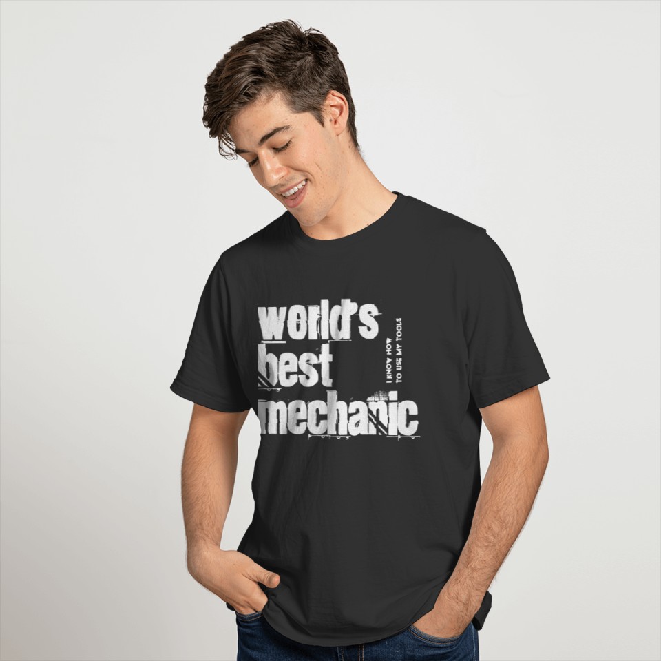 World's Best Mechanic Olive and White V202 T-shirt