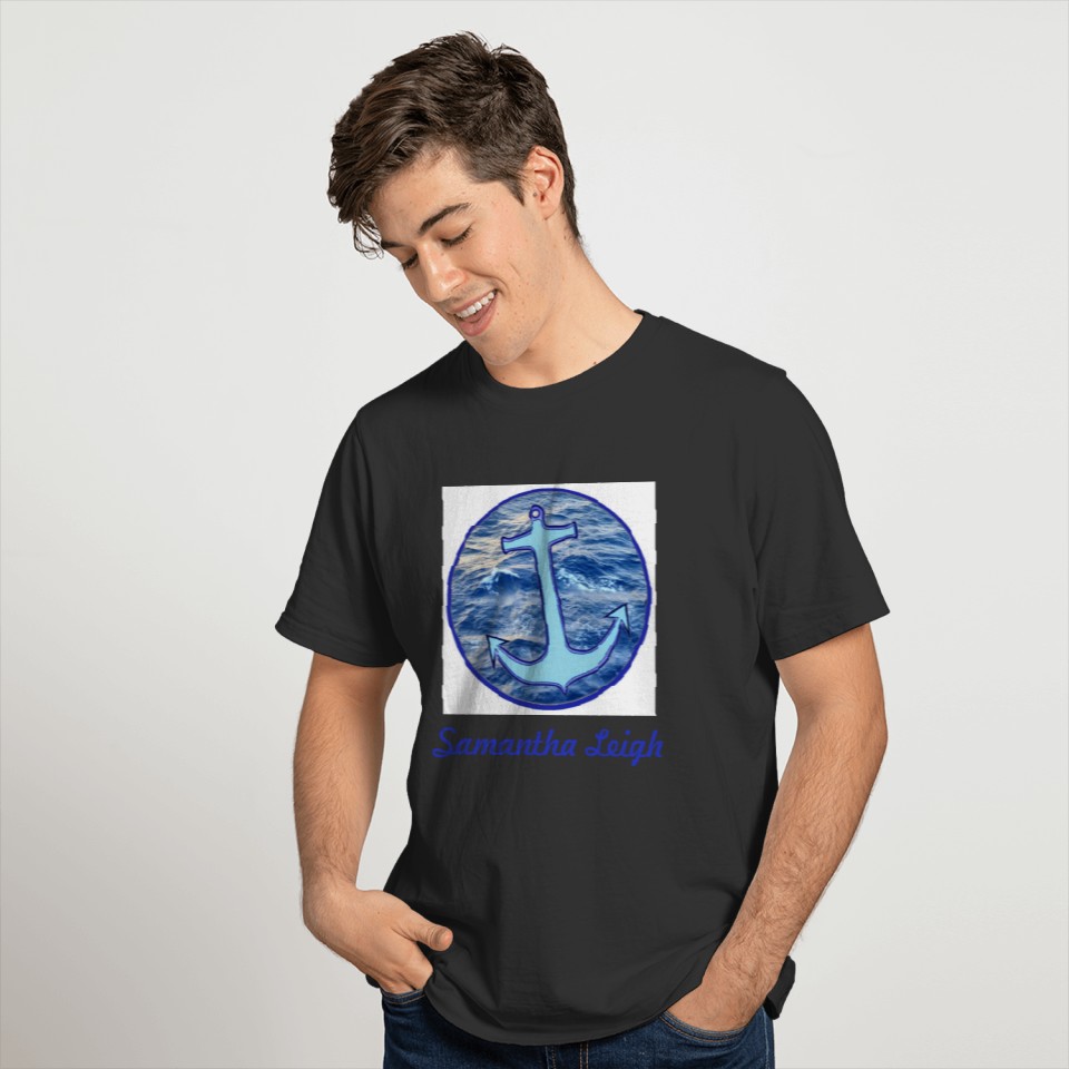 Sea Water Anchor Blue Personalized T-shirt