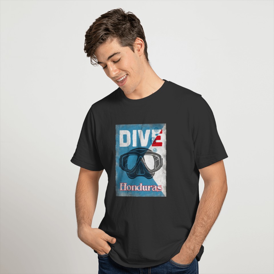 Honduras Vintage Scuba Diving Mask T-shirt