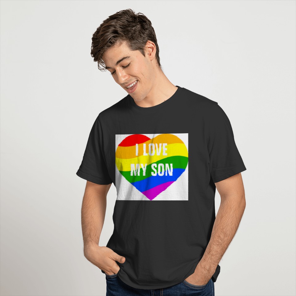 I Love My Son Rainbow Colors Heart T-shirt