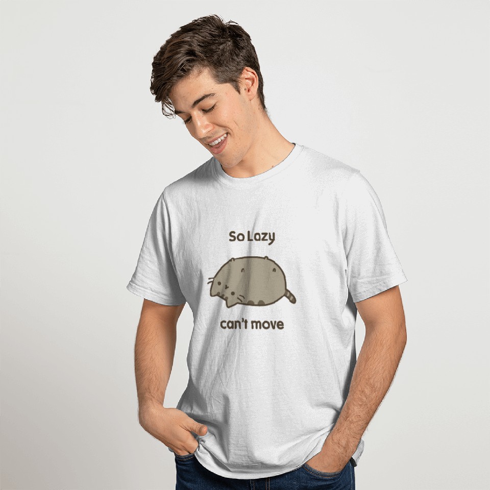 Pusheen The Cat So Lazy T-Shirt Grey Licensed