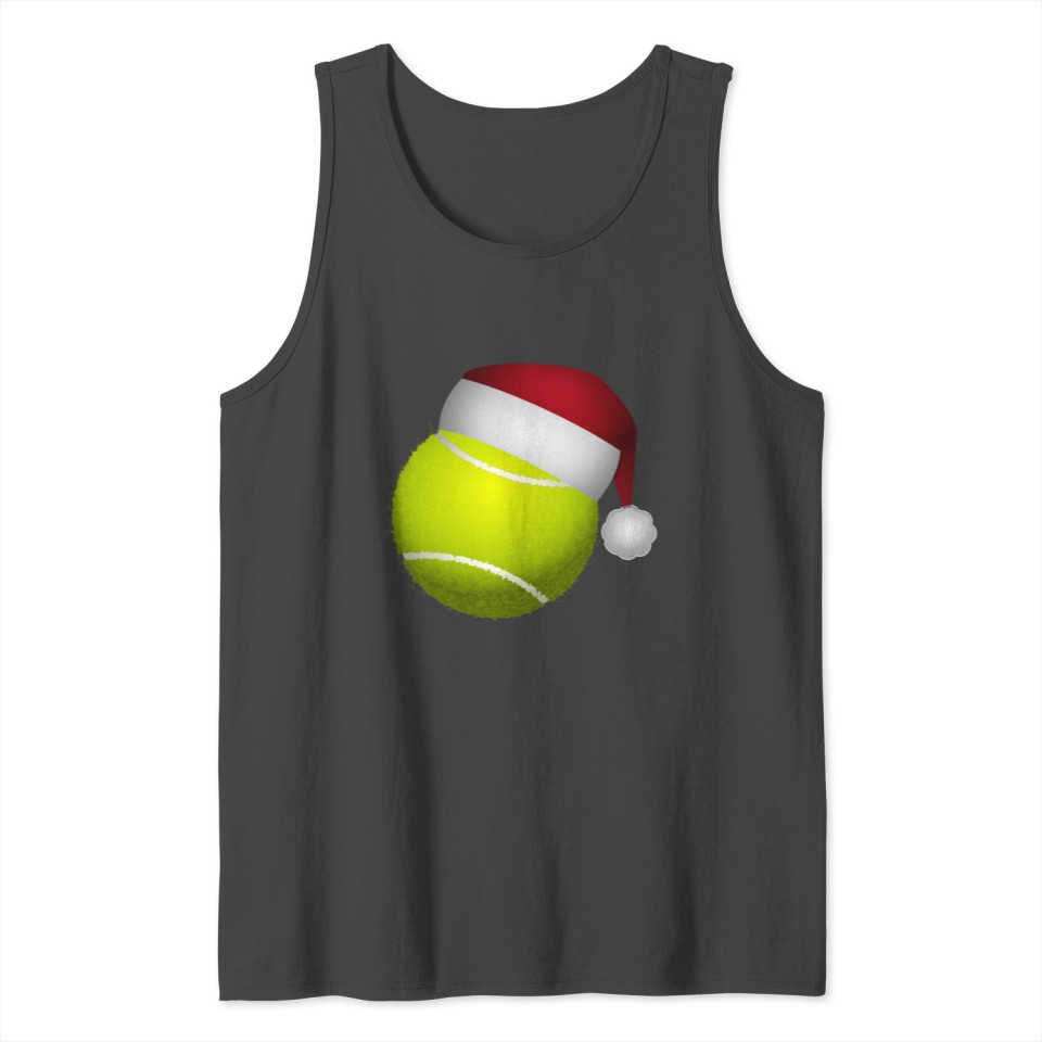 Christmas Tennis Ball Santa Hat Tank Top