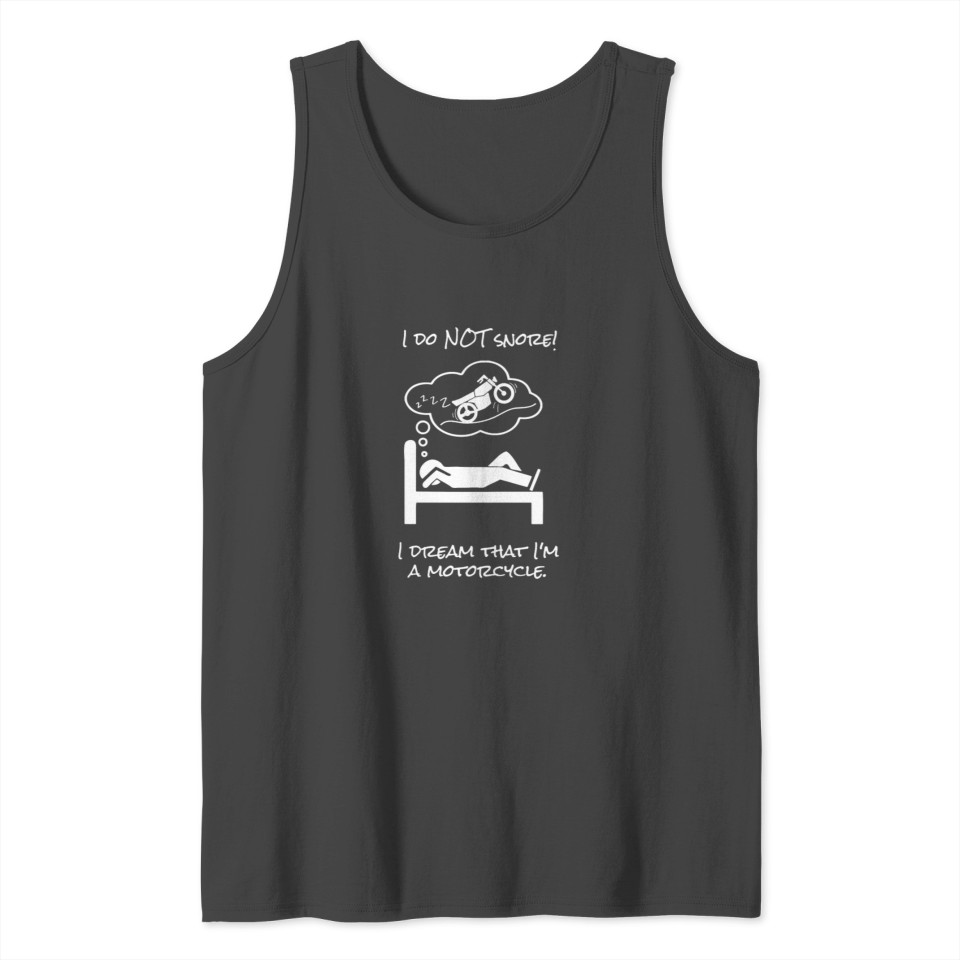 Adult Black Motorcycle Snore T-shirt Tank Top