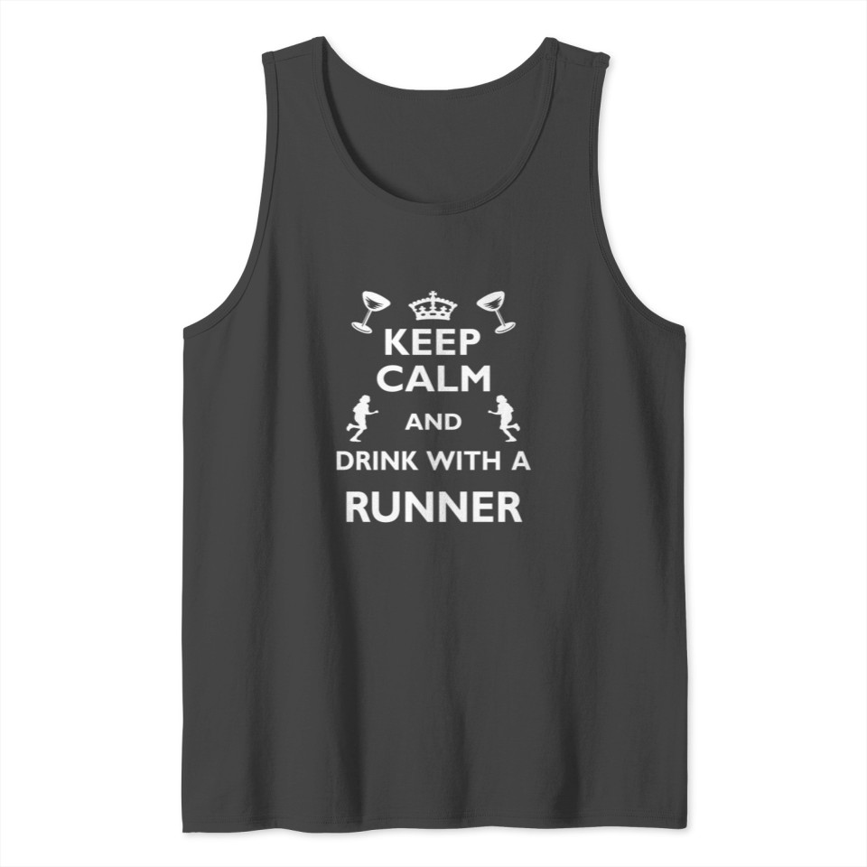 Running Run Cool Funny Gift - Drink with Runner Tank Top