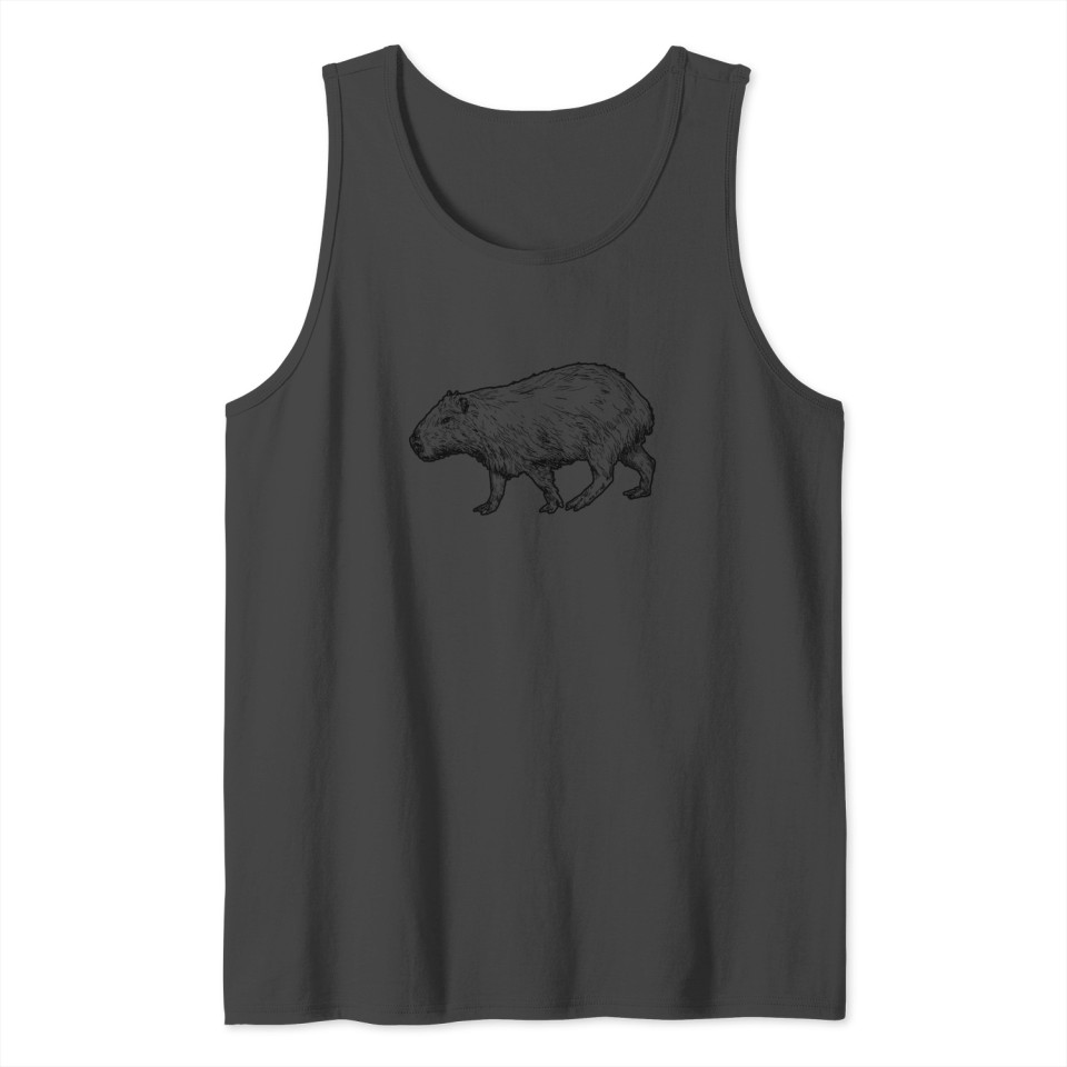 Capybara watercolor Shirt Tank Top