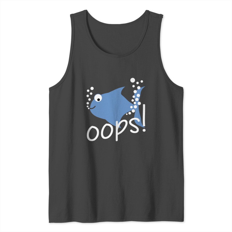 OOPS SMALL BLUE FUNNY FARTING FISH Tank Top