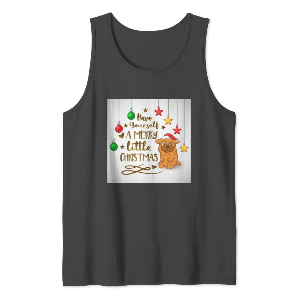 Merry Little Christmas Pug Tank Top