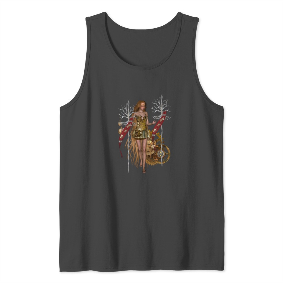 Wonderful steampunk fairy with clocks and gears Tank Top