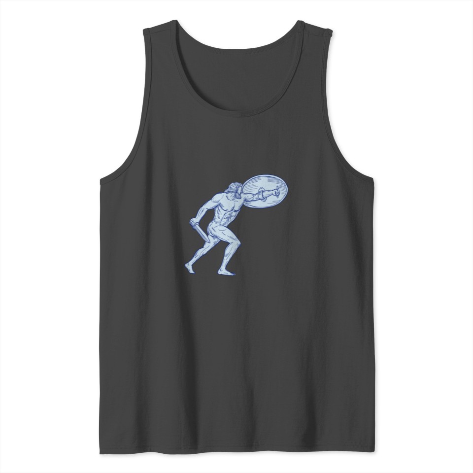 Hercules With Shield and Sword Drawing Tank Top