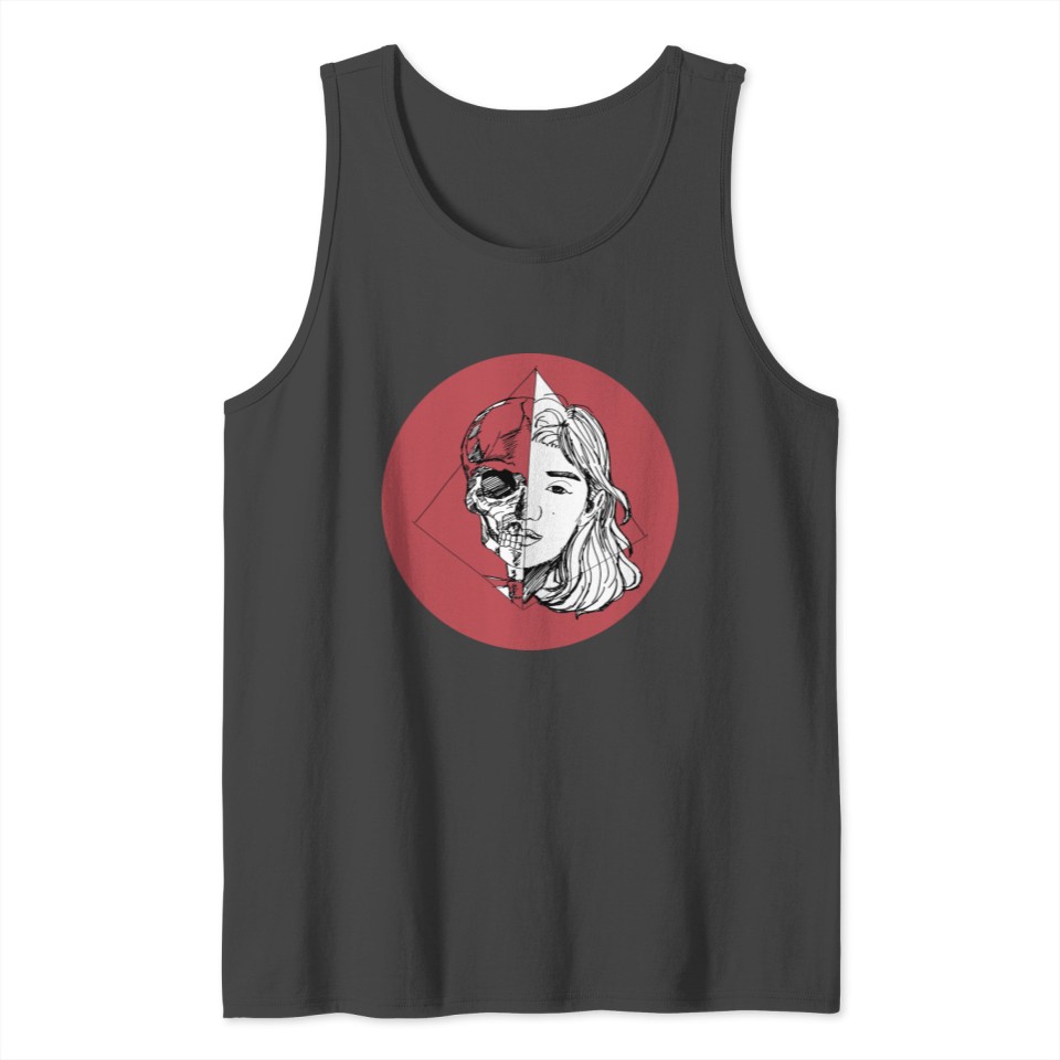 Girl with skull, vintage style Tank Top