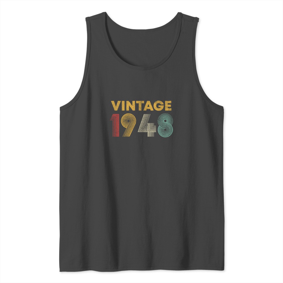 72nd Birthday Gift Vintage 1948 T-Shirt Men Women Tank Top