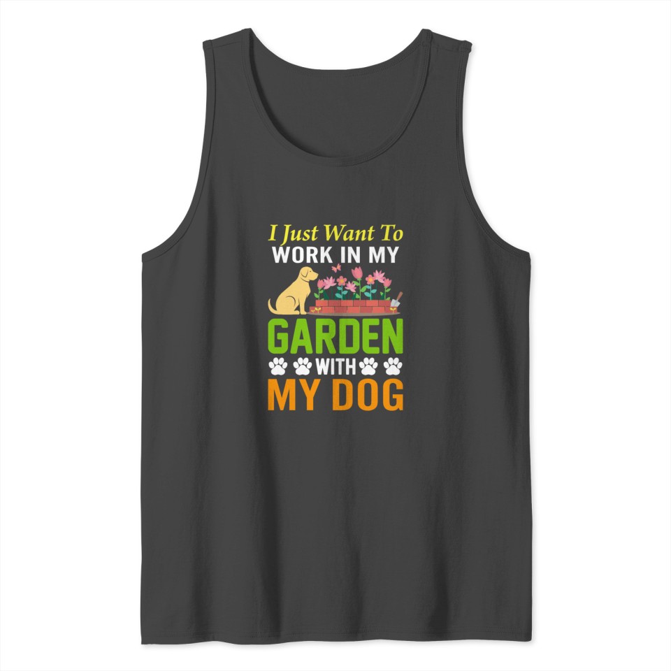 With my dog in the garden; flower Tank Top