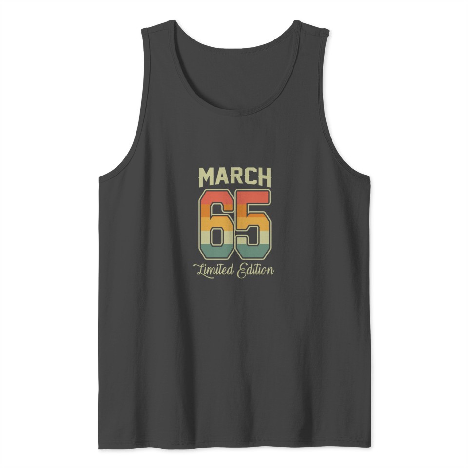 Vintage 55th Birthday March 1965 Sports Gift Tank Top
