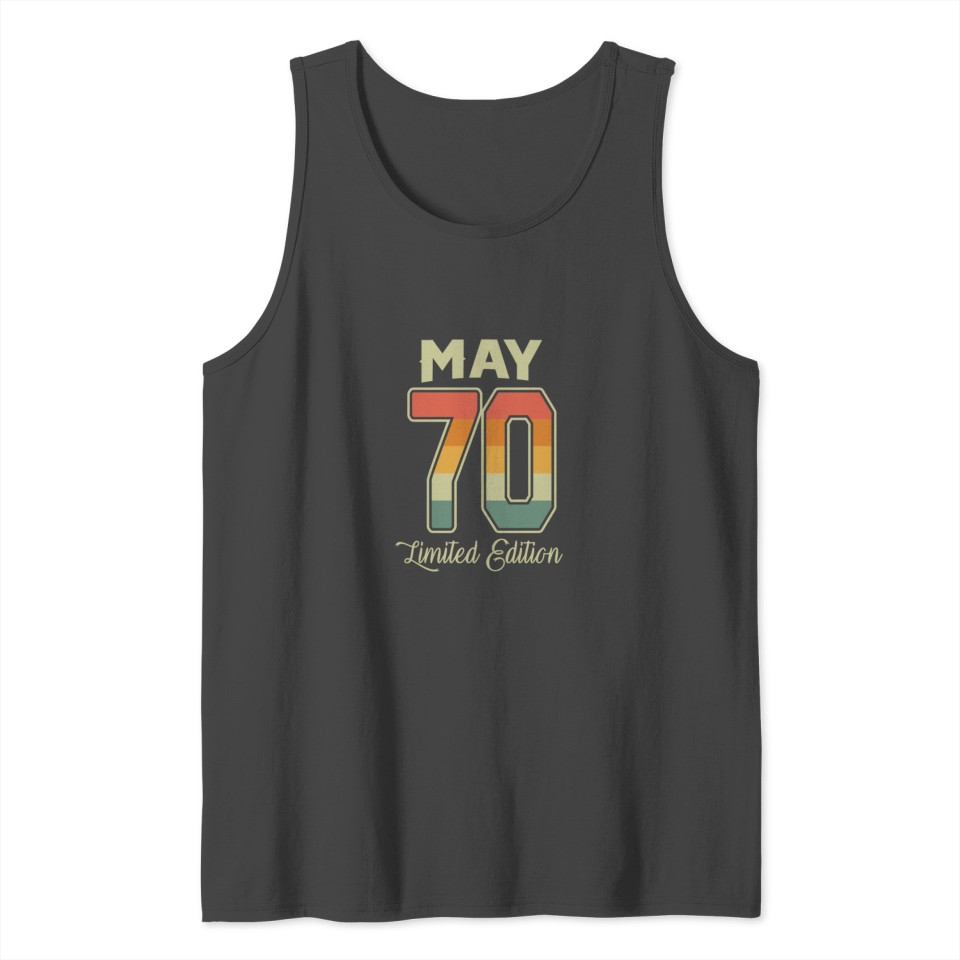 Vintage 50th Birthday May 1970 Sports Gift Tank Top
