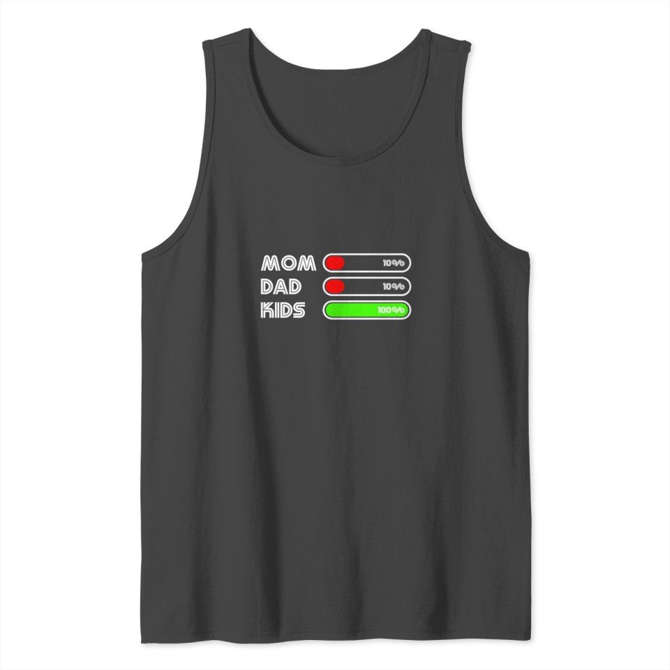 Mom and dad low battery with kids Tank Top