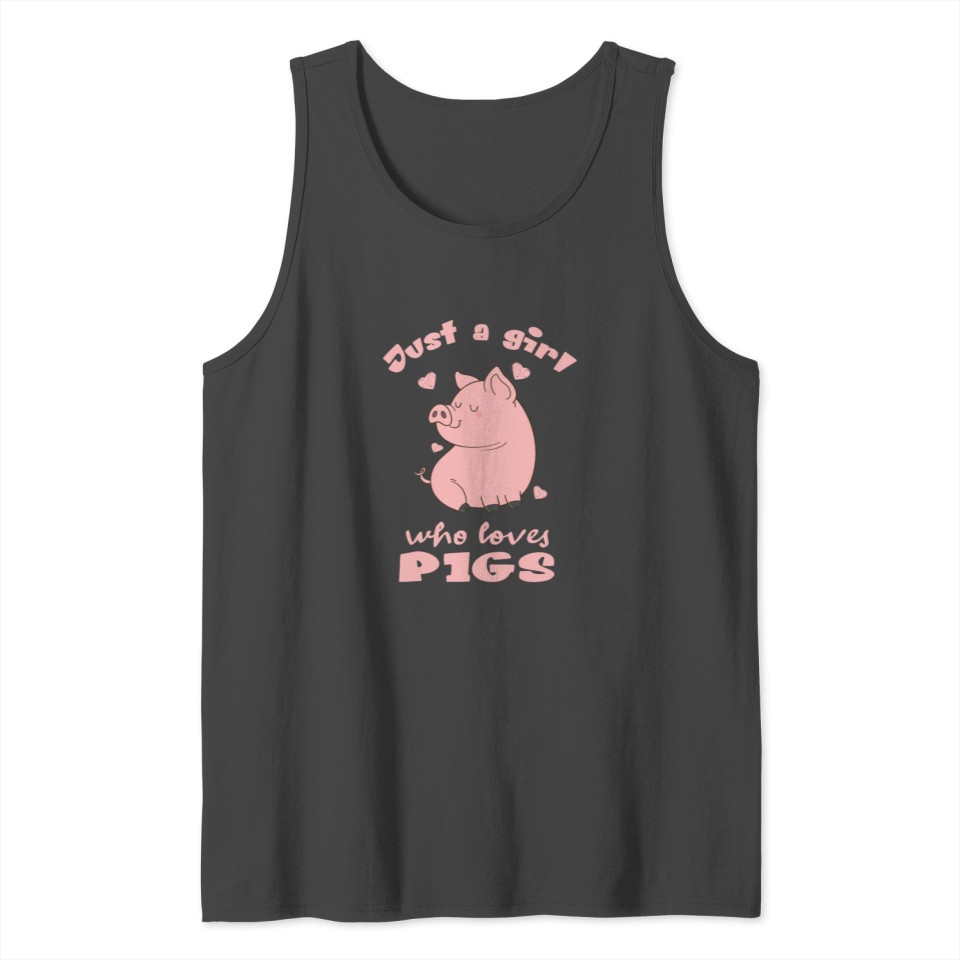 Just Girl Who Loves Pigs Tank Top
