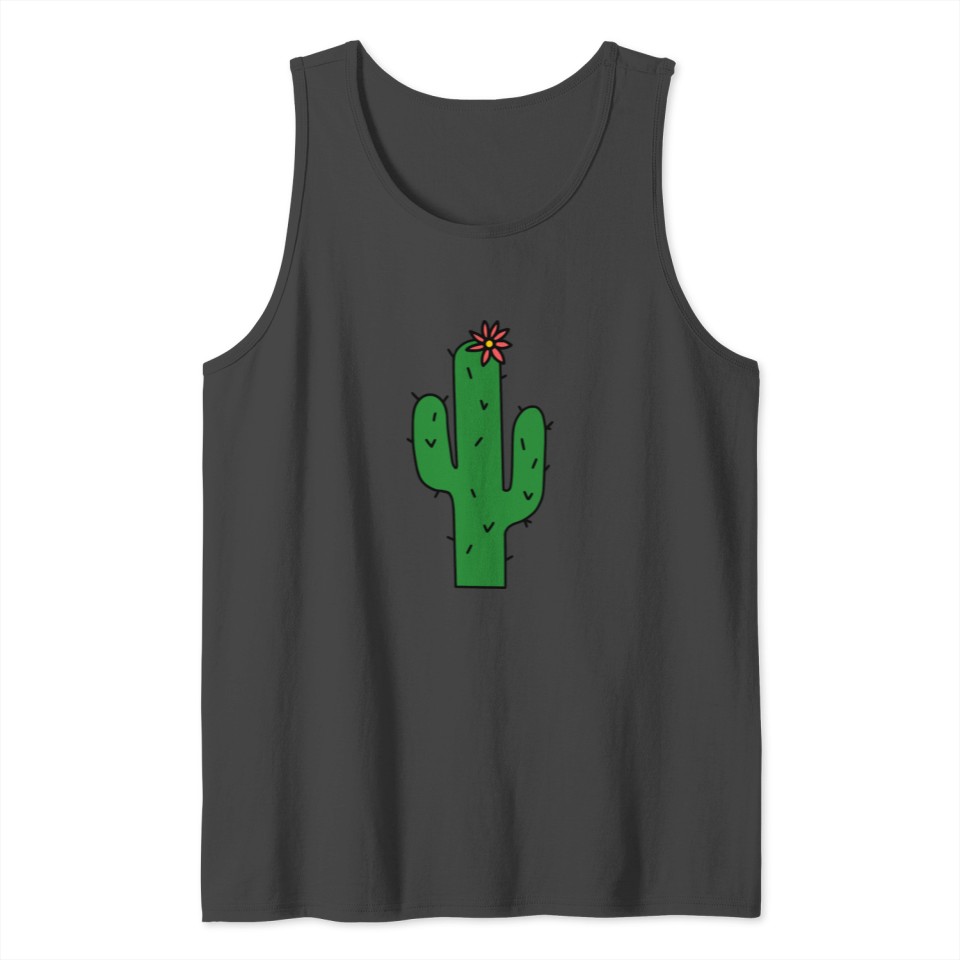 Hello Cactus Flower Layered Funny Gift Tank Top