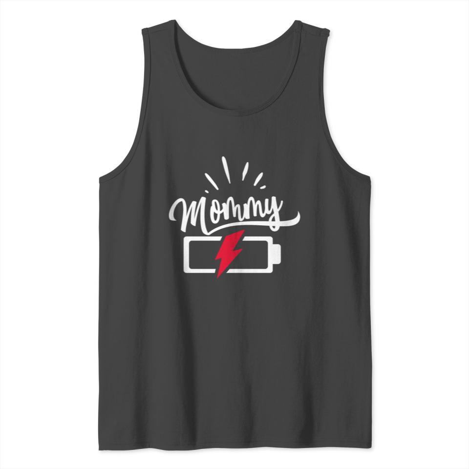 Mommy battery white and red Tank Top